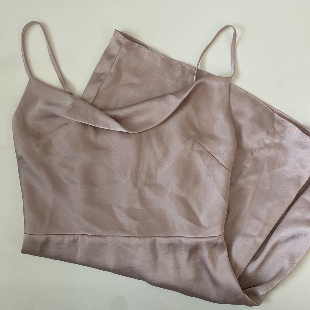 Aritzia Sunday Best Satin Cowl Neck Mini Dress